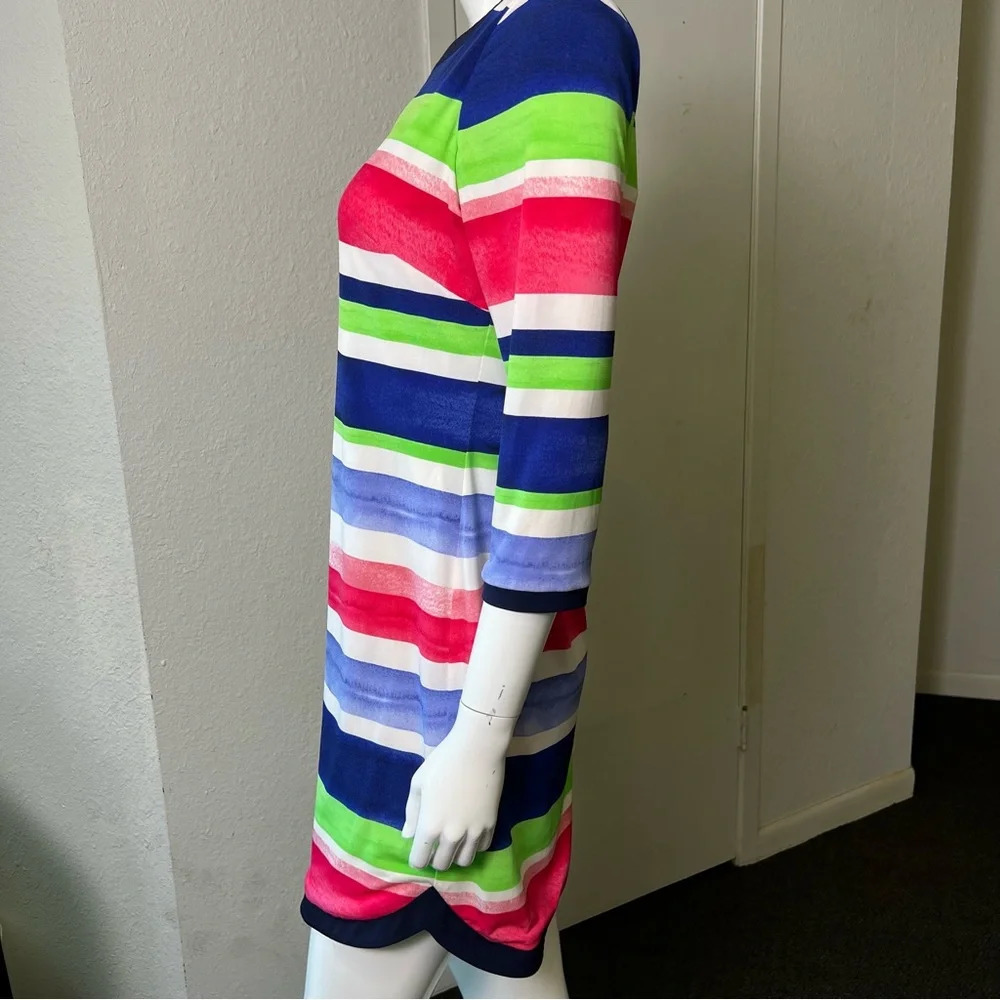 Vince Camuto Striped Watercolor Dress Sz 8 - Picture 5 of 12